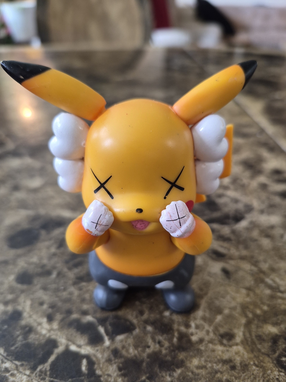 TAKARA TOMY ANIME KAWAII POKEMON BRAND KAWS PIKACHU YELLOW VERSION 4.5" FIGURE